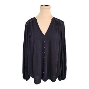 Gentle Fawn NWT Rosemarin Blouse Black Long Sleeve Sz XS